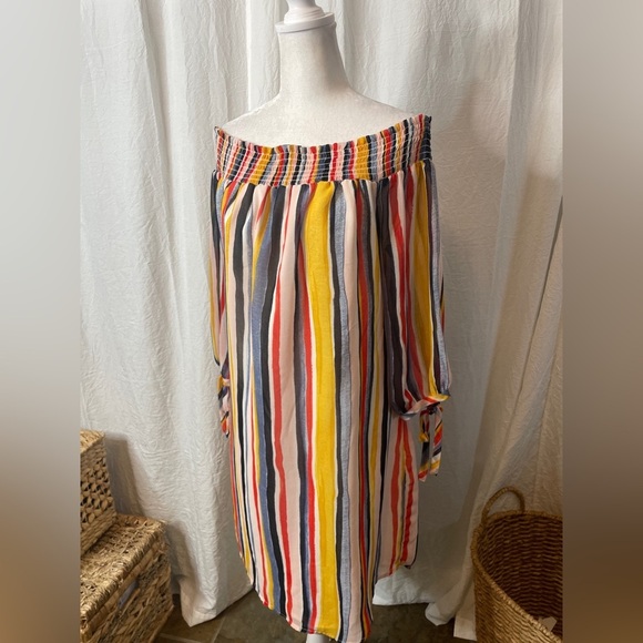 Better Be Size L Dress Bodycon Knit Sweater Ribbed Sleeveless V Neck Front Slit - Picture 2 of 9